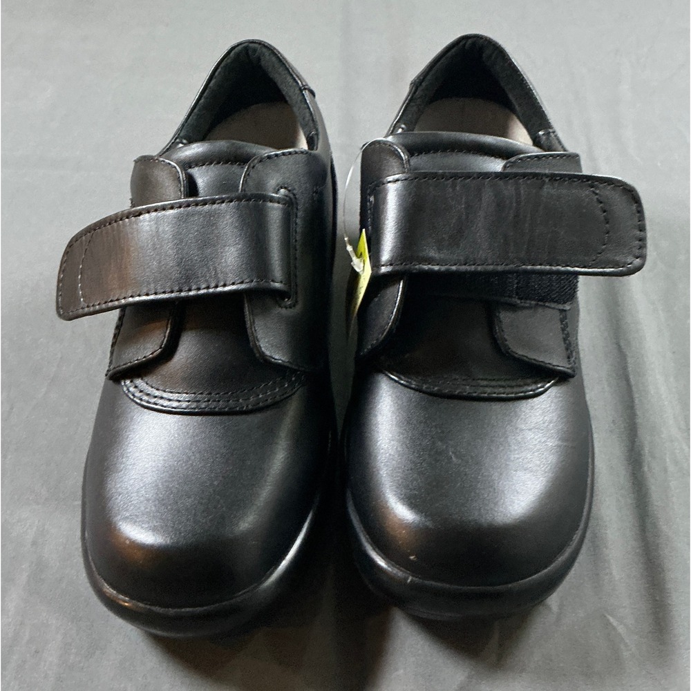 Apex B3000W Womens Black Leather Ambulator Shoes Hook Loop Strap Size 7.5 MED - Picture 5 of 10